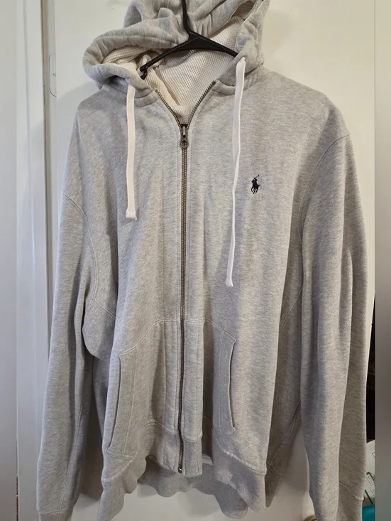Polo Ralph Lauren Light Gray Zip-Up Hoodie XXL Mens - Picture 2 of 6